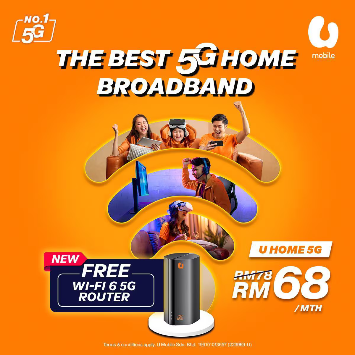 U Mobile U Home 5G broadband deal with free Wi-Fi 6 router at RM68 for seamless home streaming